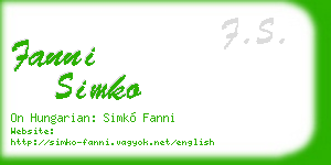 fanni simko business card